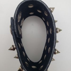 Leather Stud Spike Cuff. Unisex Punk Bracelet.